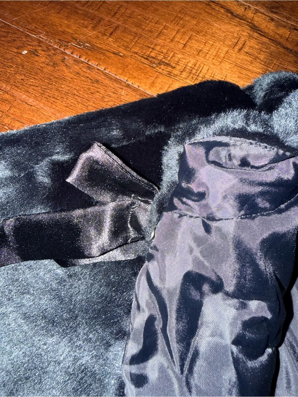 NWOT BCX Girls Black Faux Fur Caplet size XL